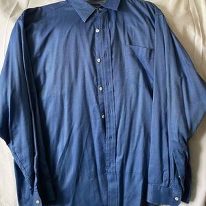 J. Crew	Cotton Button Down Dress Shirt 	Blue/White Plaid 	XL